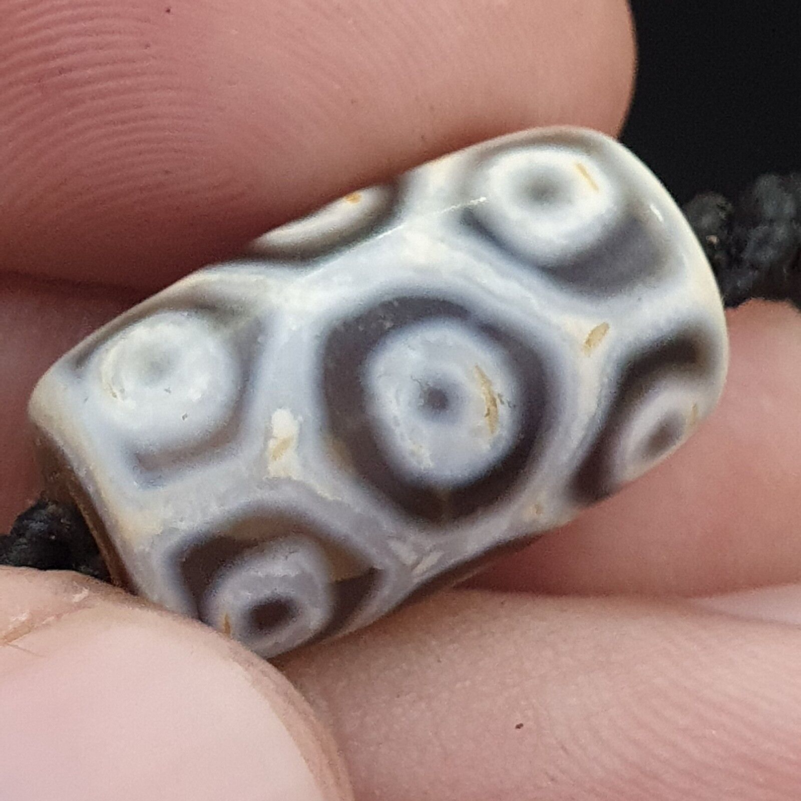 Tibetan Himalayan bead old amulet 12 eyes  Red Agate Vintage pendant Necklace