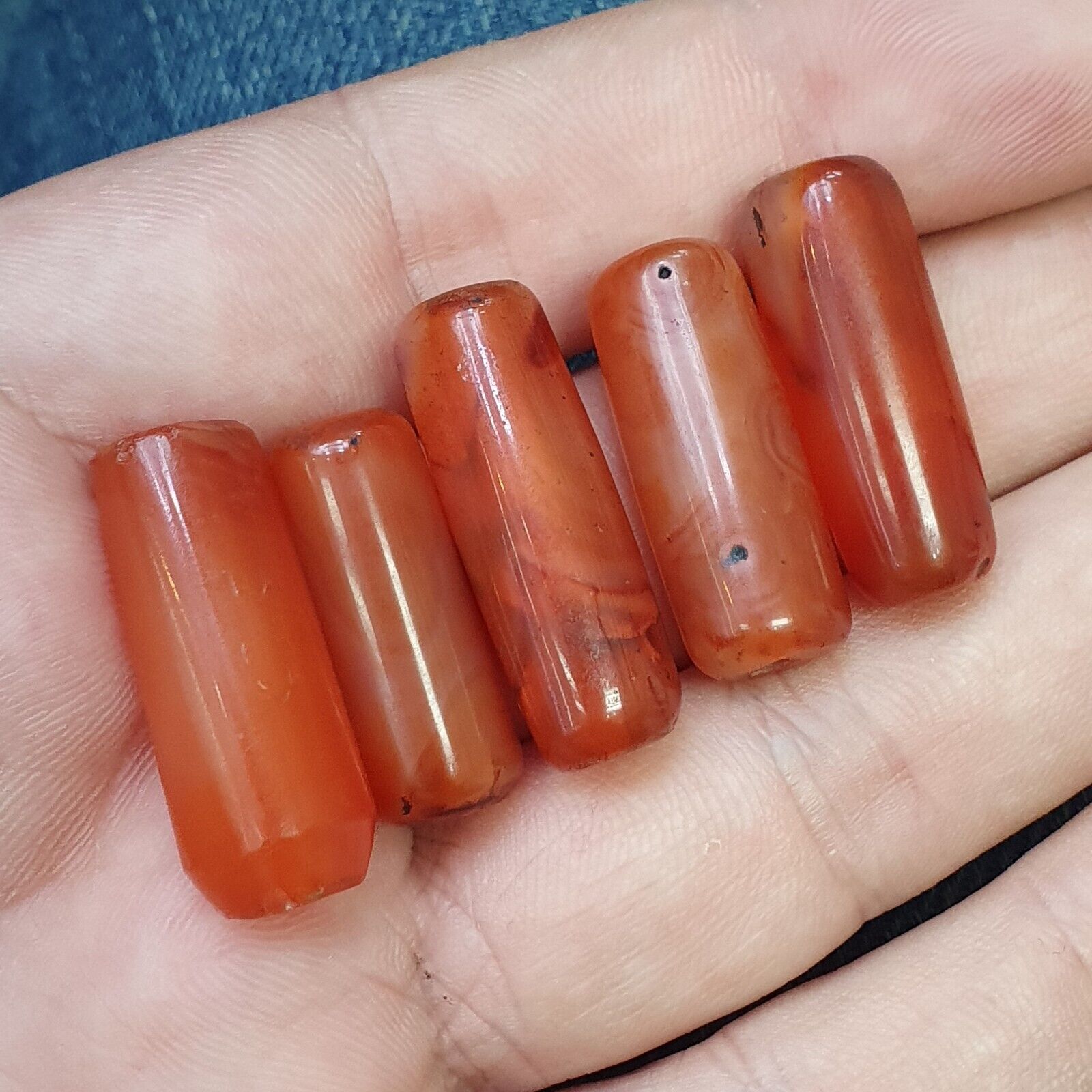 Lot 5 Antique Red Agate Himalayan Tibetan African Agate carnelian Beads CRD-5P