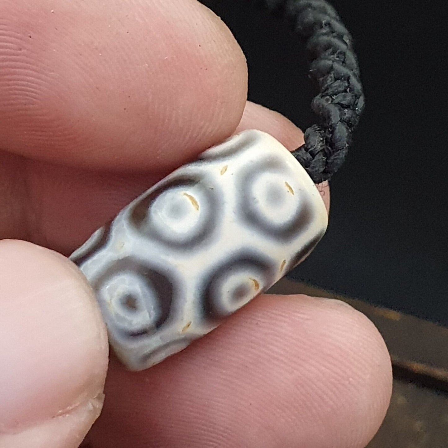 12 eyes Tibetan Himalayan bead old amulet Red Agate Vintage pendant Necklace