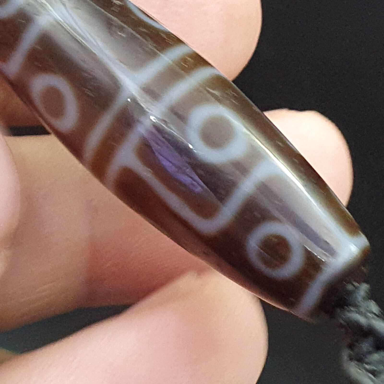 8 eyes Tibetan Himalayan bead old amulet Red Agate Vintage pendant Necklace