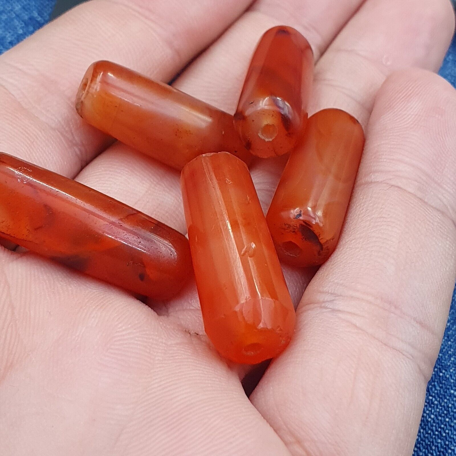 Lot 5 Antique Red Agate Himalayan Tibetan African Agate carnelian Beads CRD-5P