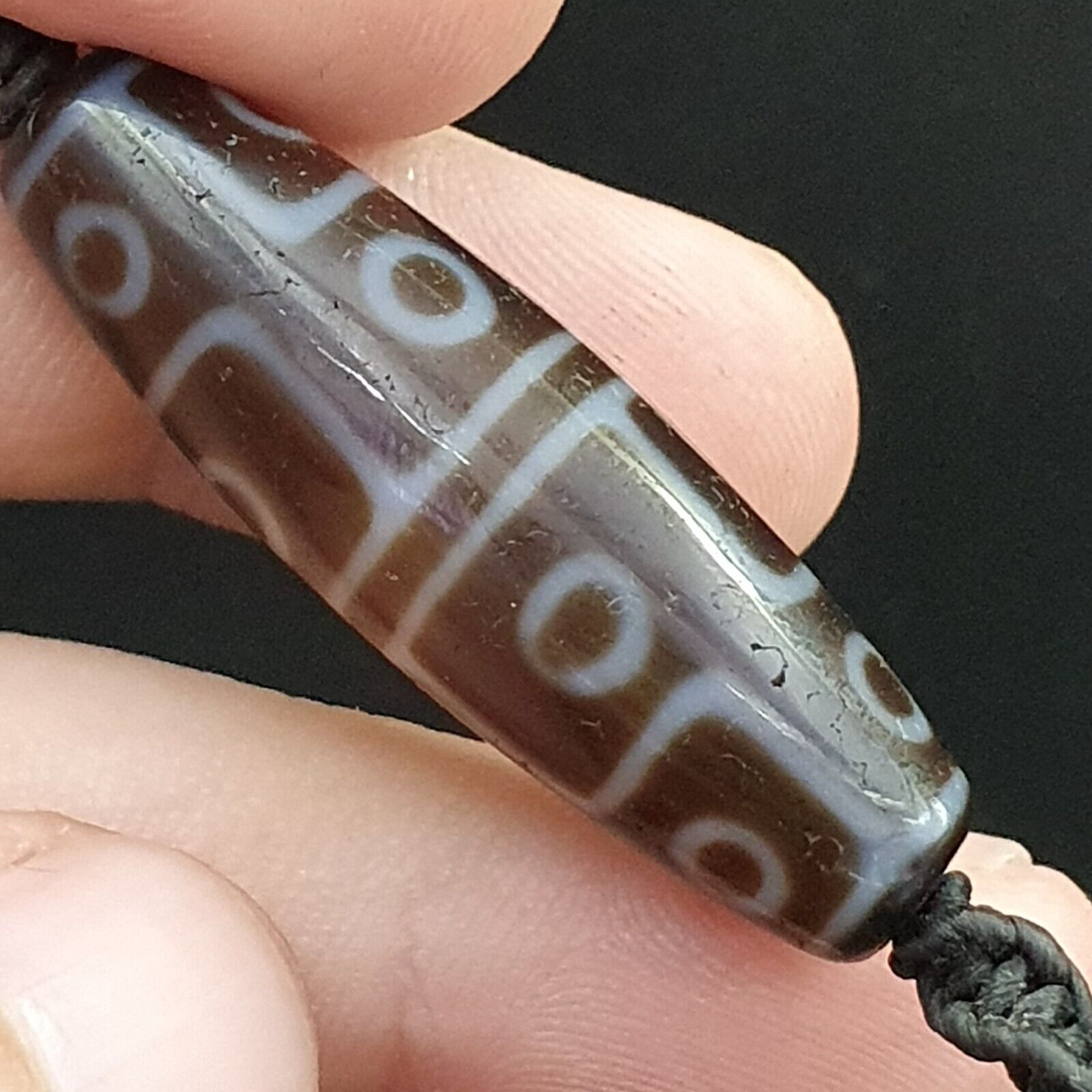 8 eyes Tibetan Himalayan bead old amulet Red Agate Vintage pendant Necklace