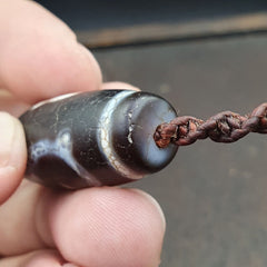 Tibetan dzi bead old amulet Agate rare Pattern Vintage Tibet gzi pendant