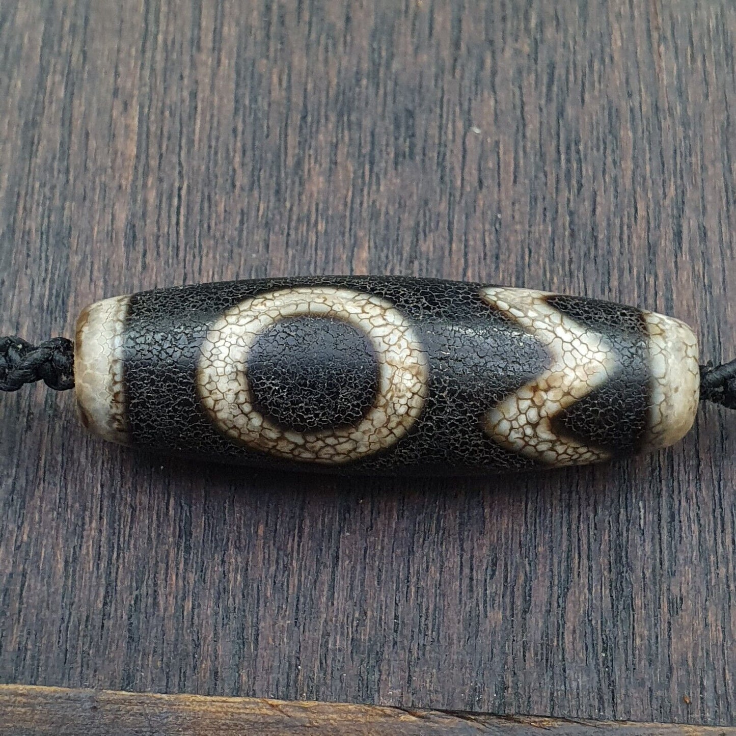 Tibetische Dzi-Perle, altes Amulett, Achat, seltenes Muster, Vintage-Tibet-Anhänger-Halskette