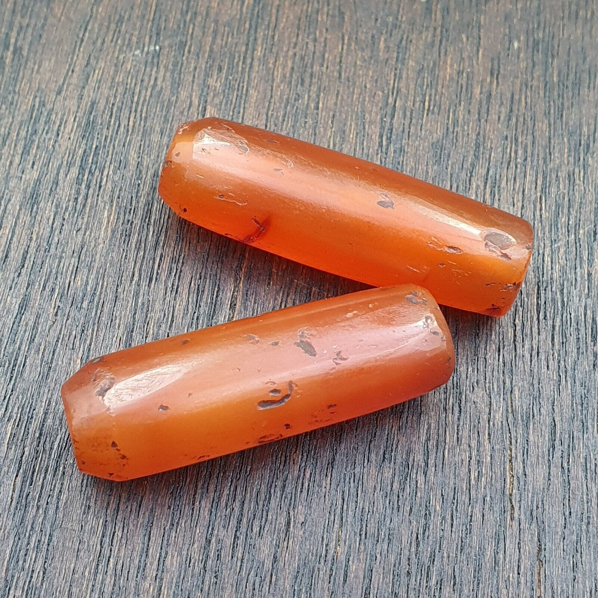 Lot 2 Antique Red Agate Himalayan Tibetan African Agate carnelian Beads