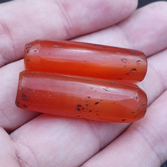 Lot 2 Antique Red Agate Himalayan Tibetan African Agate carnelian Beads