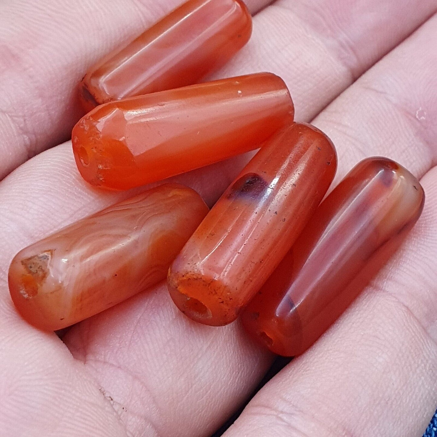 Los 5 antike rote Achat-Himalaya-tibetische afrikanische Achat-Karneolperlen CRD-5P 