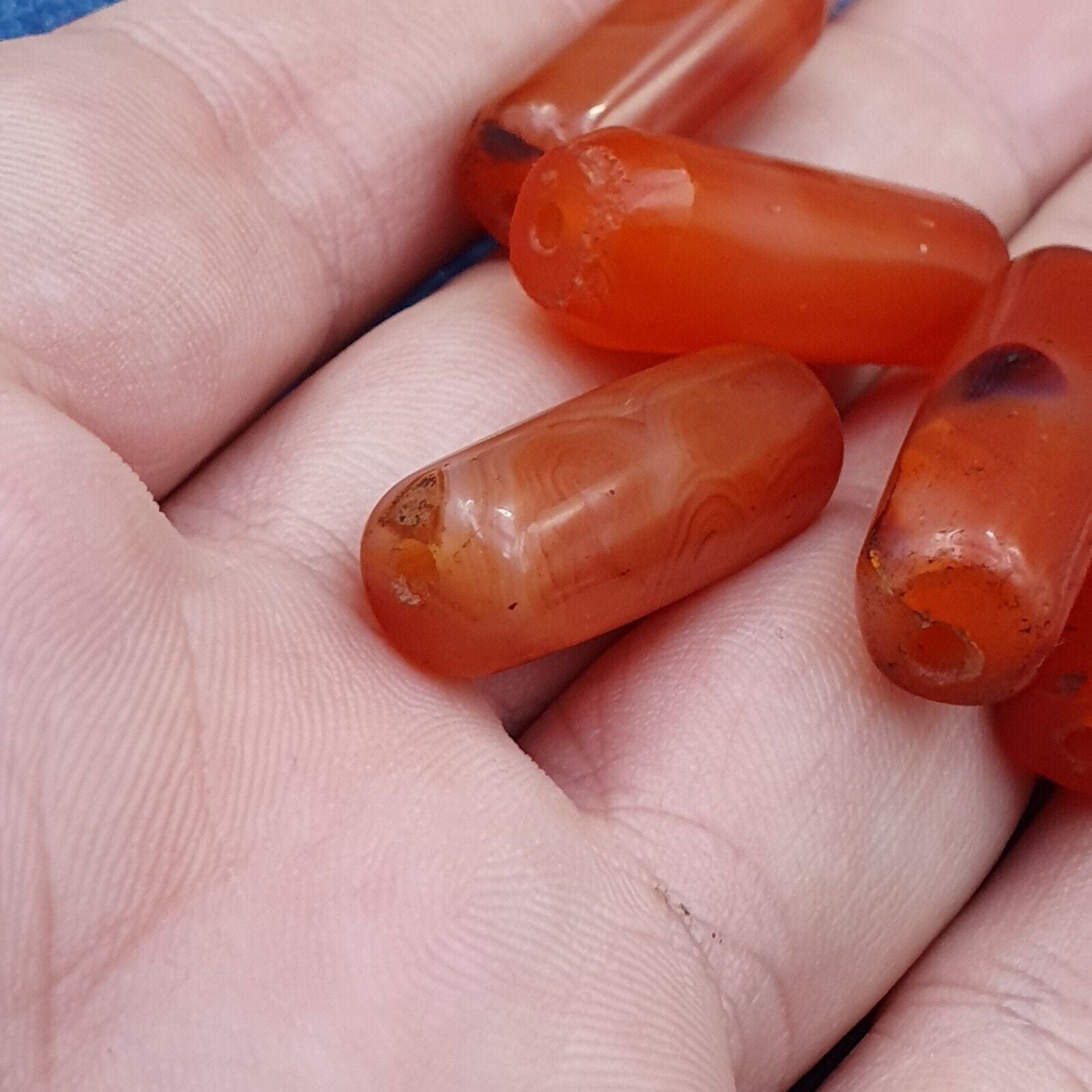Lot 5 Antique Red Agate Himalayan Tibetan African Agate carnelian Beads CRD-5P