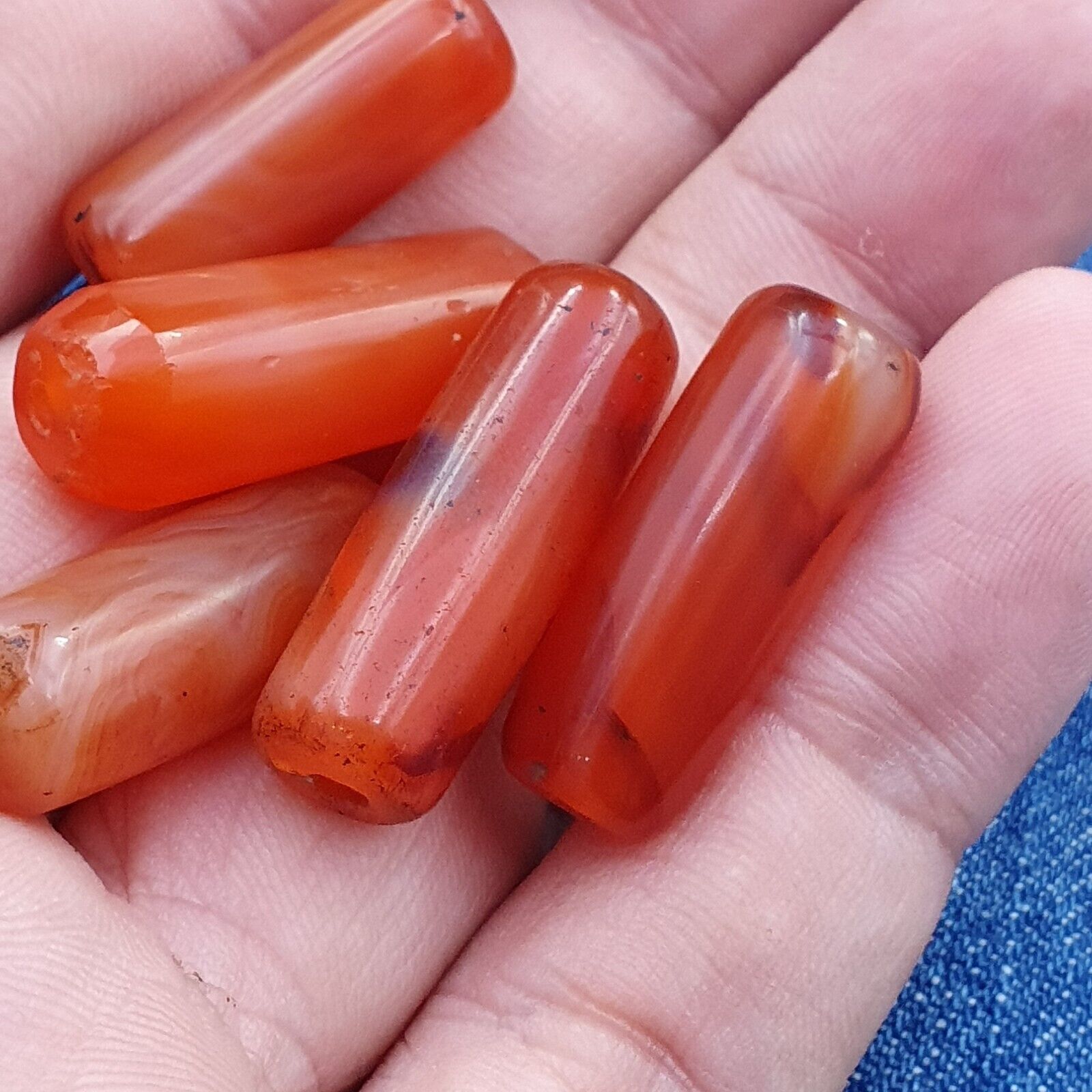 Lot 5 Antique Red Agate Himalayan Tibetan African Agate carnelian Beads CRD-5P