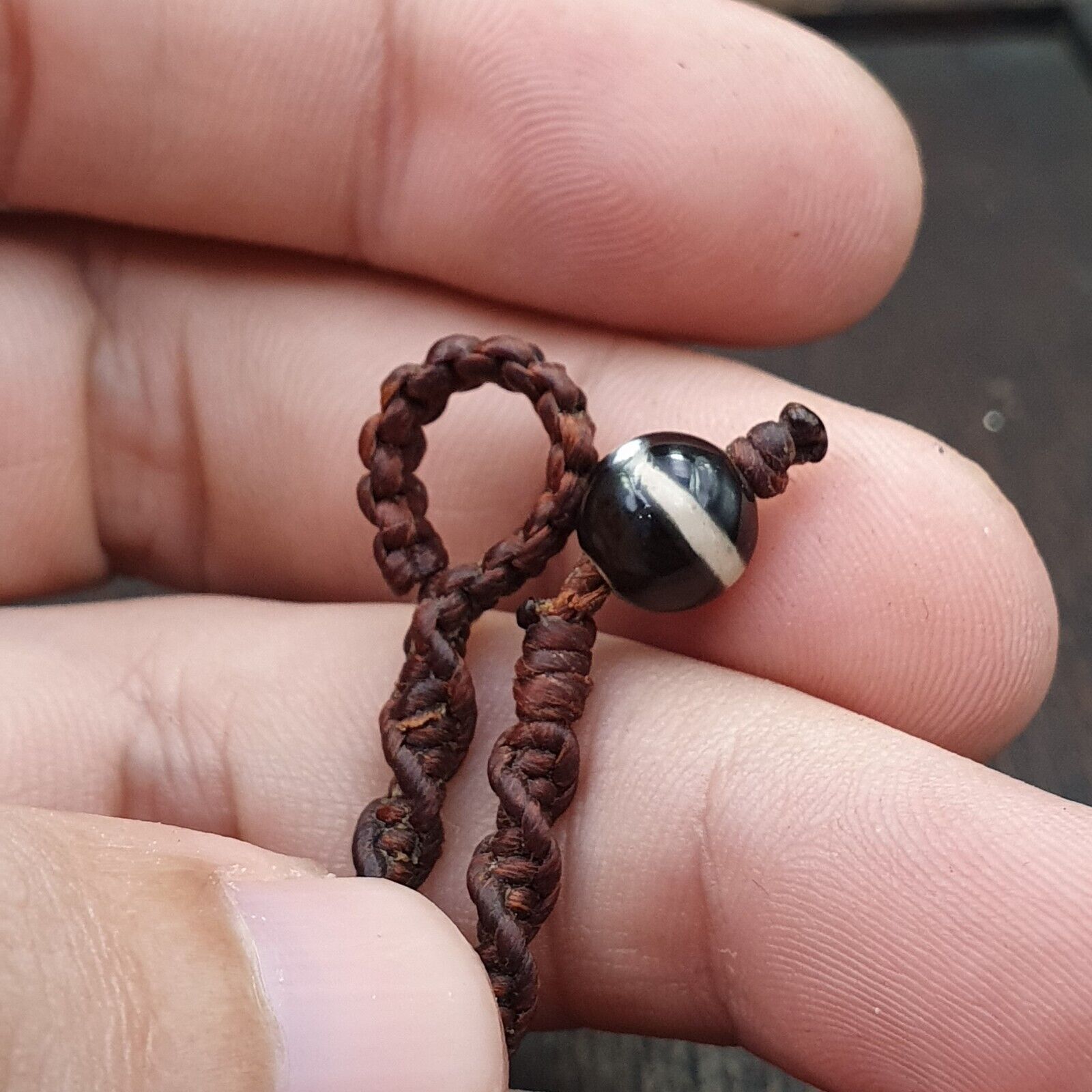 Tibetan dzi bead old amulet Agate rare Pattern Vintage Tibet gzi pendant