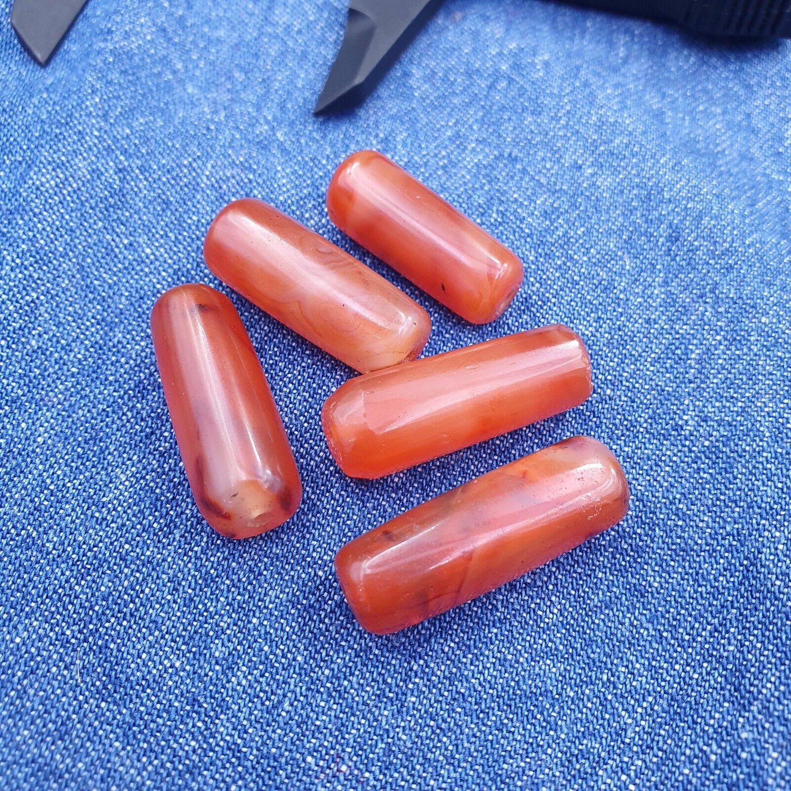 Lot 5 Antique Red Agate Himalayan Tibetan African Agate carnelian Beads CRD-5P