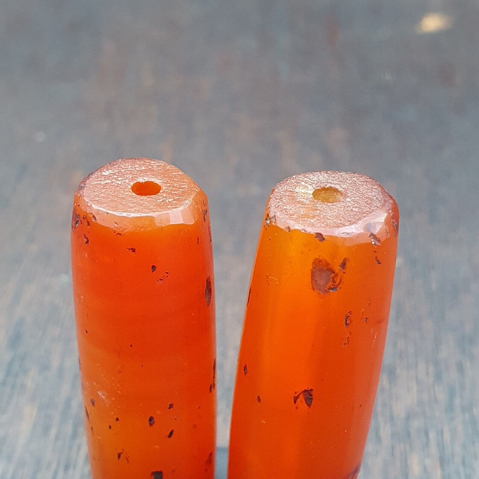 Lot 2 Antique Red Agate Himalayan Tibetan African Agate carnelian Beads