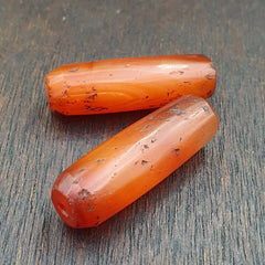 Lot 2 Antique Red Agate Himalayan Tibetan African Agate carnelian Beads