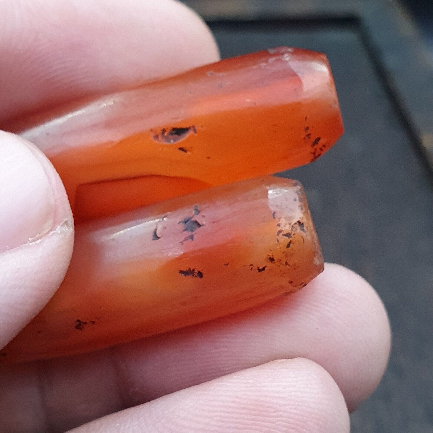 Lot 2 antike rote Achat-Himalaya-tibetische afrikanische Achat-Karneolperlen 
