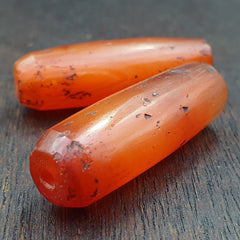 Lot 2 Antique Red Agate Himalayan Tibetan African Agate carnelian Beads