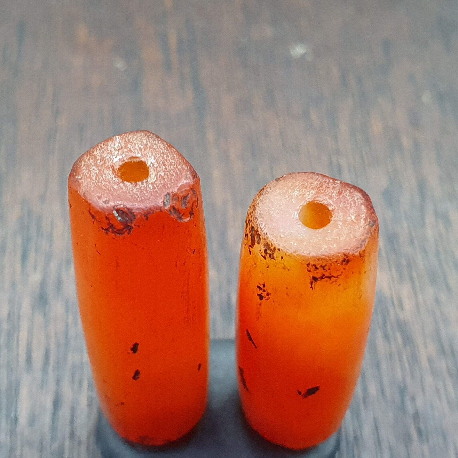 Lot 2 Antique Red Agate Himalayan Tibetan African Agate carnelian Beads