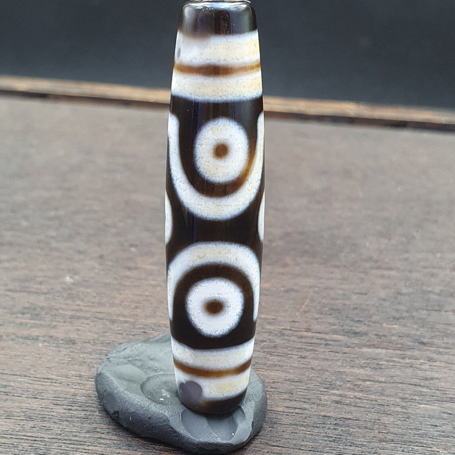 Erstaunliches Muster 6 Augen Achat Tibetischer Achatstein Dzi Perlenamulett