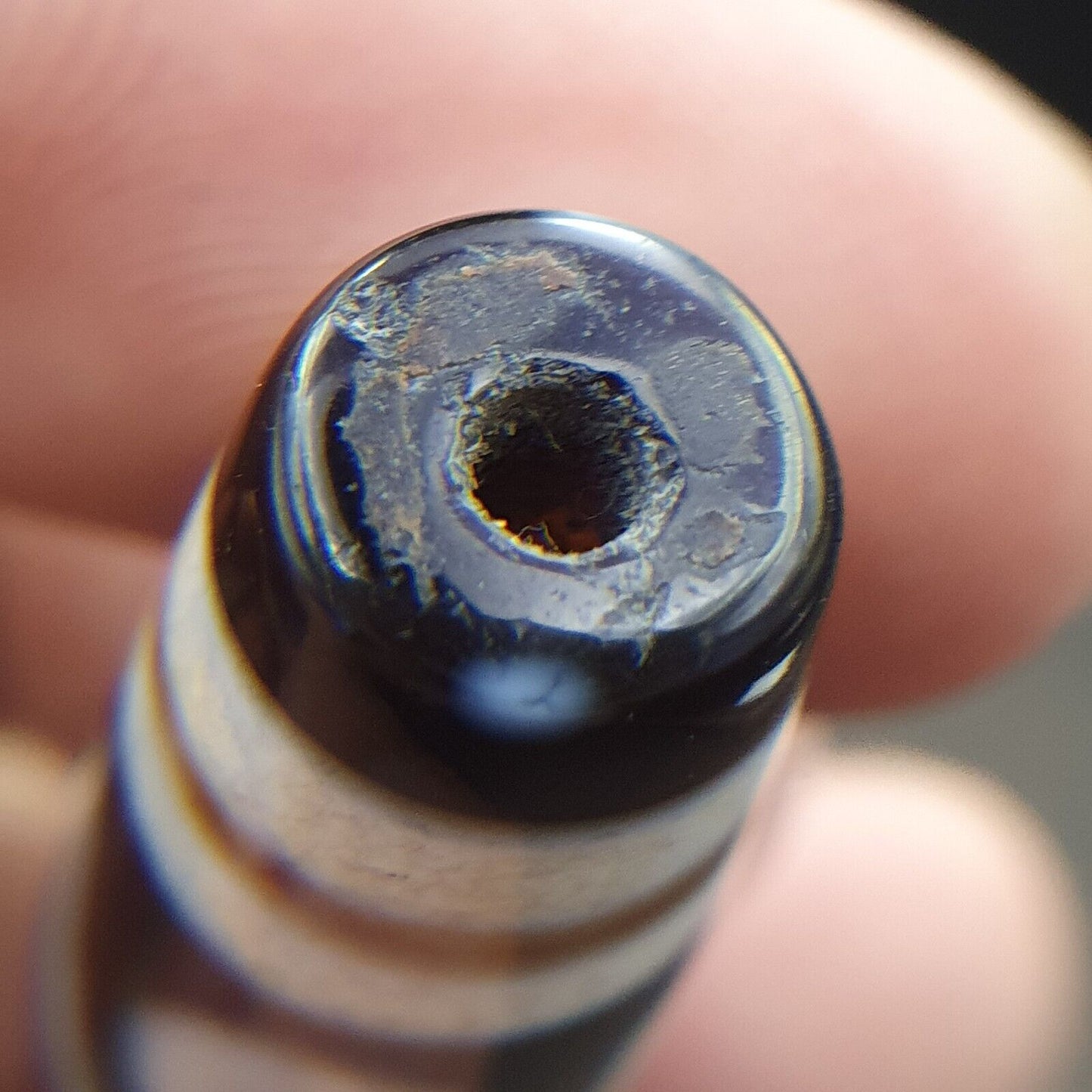 Erstaunliches Muster 6 Augen Achat Tibetischer Achatstein Dzi Perlenamulett
