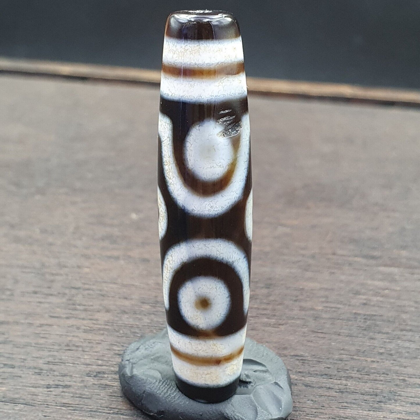 Erstaunliches Muster 6 Augen Achat Tibetischer Achatstein Dzi Perlenamulett