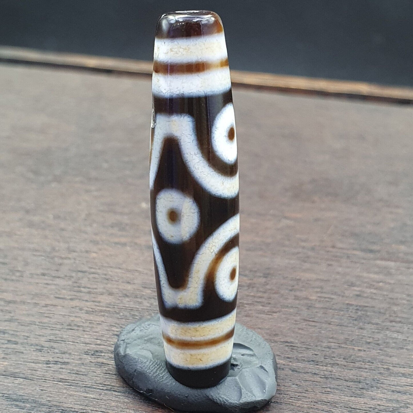 Erstaunliches Muster 6 Augen Achat Tibetischer Achatstein Dzi Perlenamulett