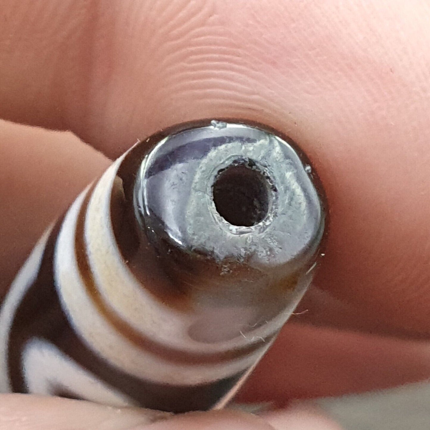 Erstaunliches Muster 6 Augen Achat Tibetischer Achatstein Dzi Perlenamulett