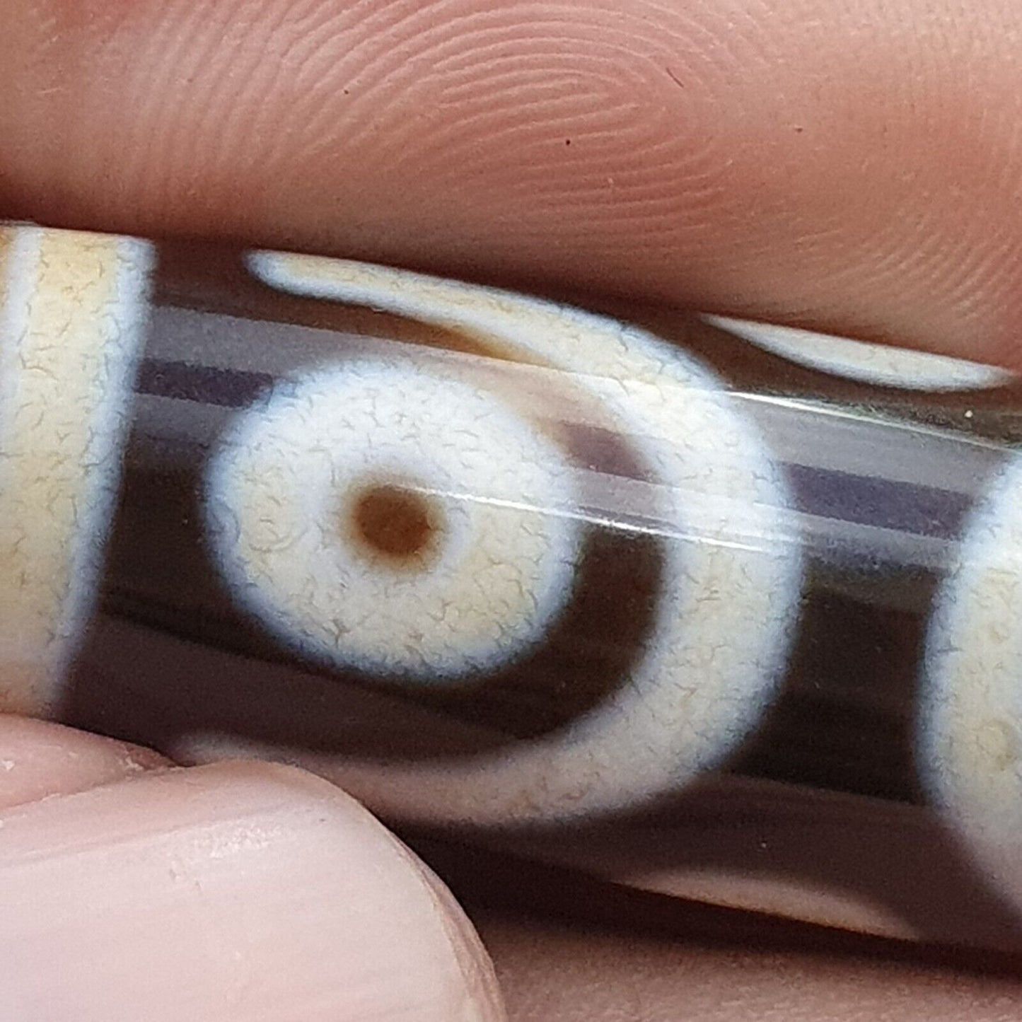 Erstaunliches Muster 6 Augen Achat Tibetischer Achatstein Dzi Perlenamulett