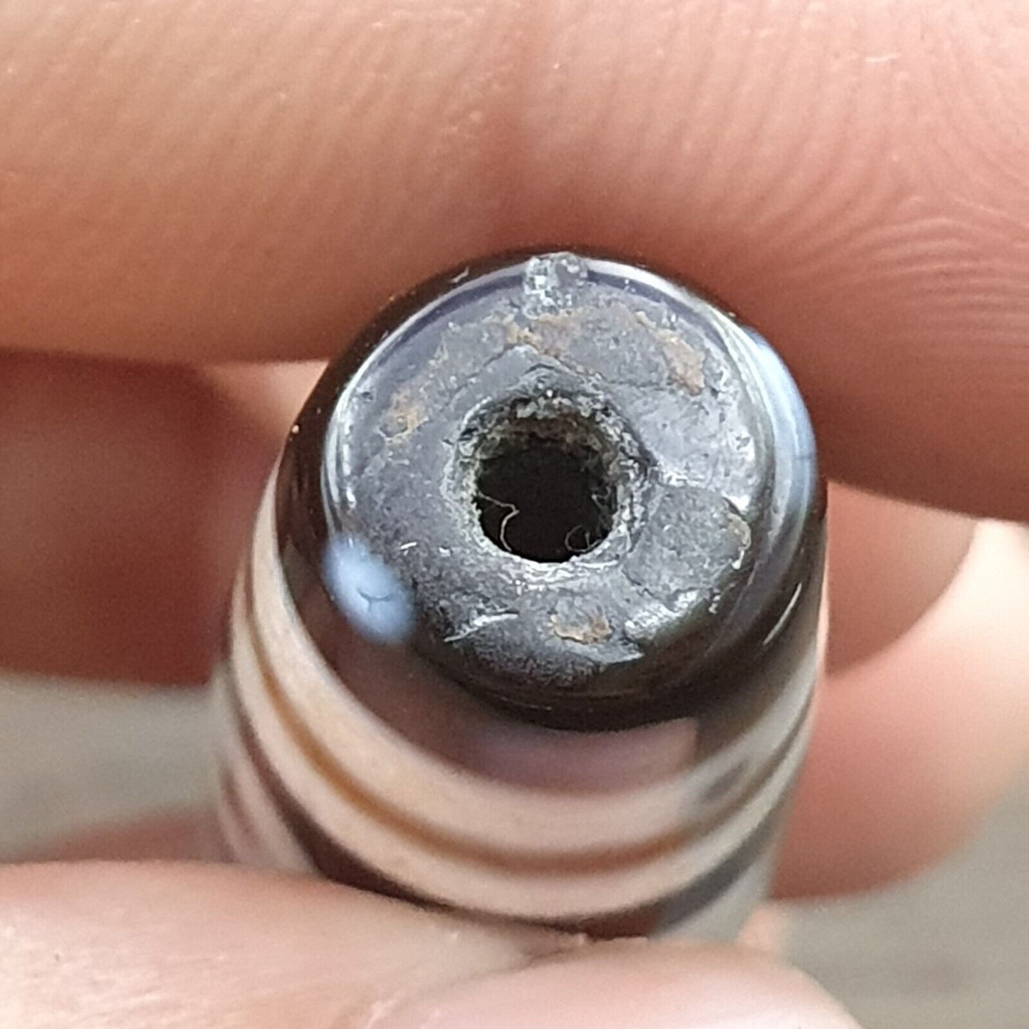 Erstaunliches Muster 6 Augen Achat Tibetischer Achatstein Dzi Perlenamulett