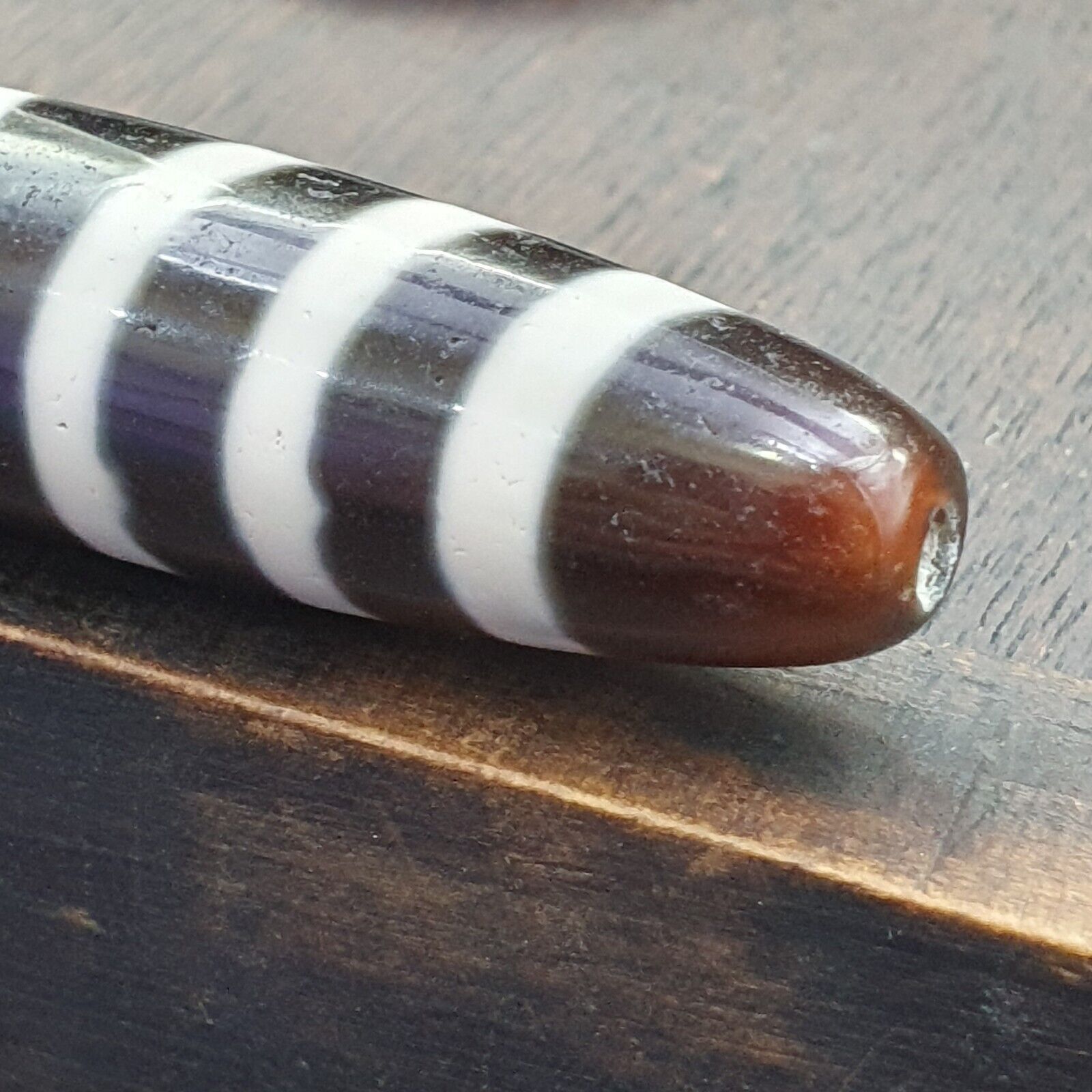 Vintage Himalayan Indo Tibetan rare 6 LINES Patterns Dzi spiritual Amulet Bead