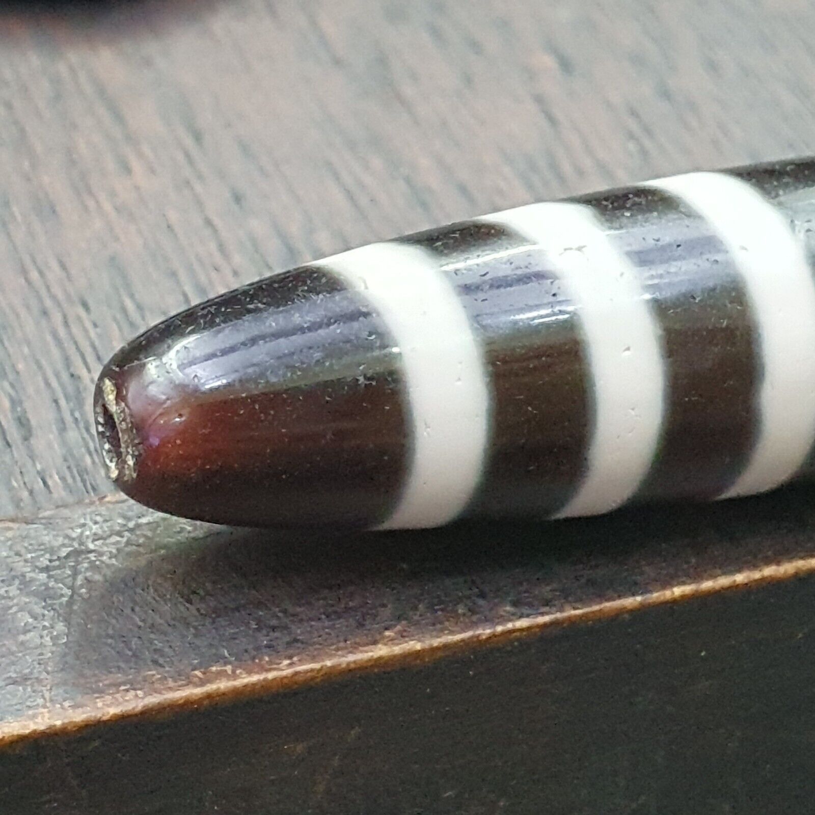 Vintage Himalayan Indo Tibetan rare 6 LINES Patterns Dzi spiritual Amulet Bead