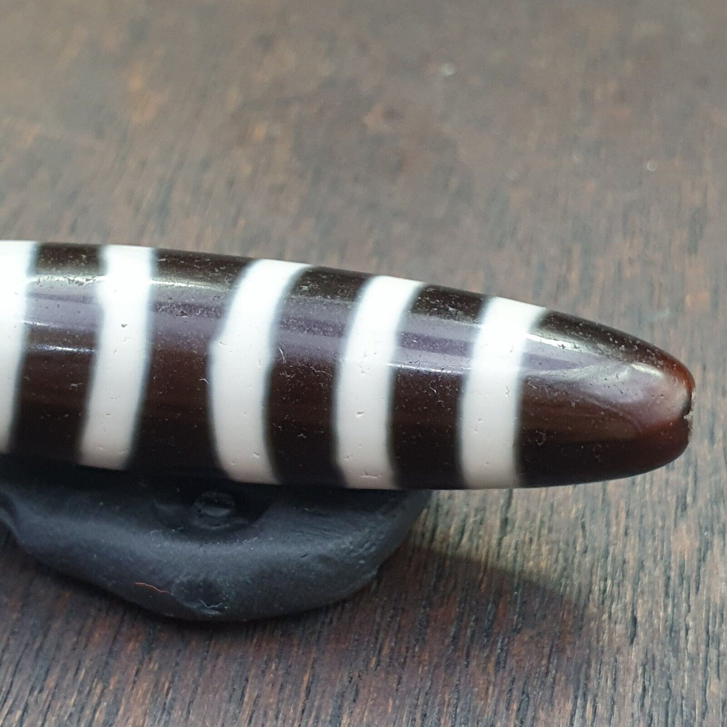 Vintage Himalaya Indo Tibetische seltene 6 LINIEN Muster Dzi spirituelle Amulett Perle