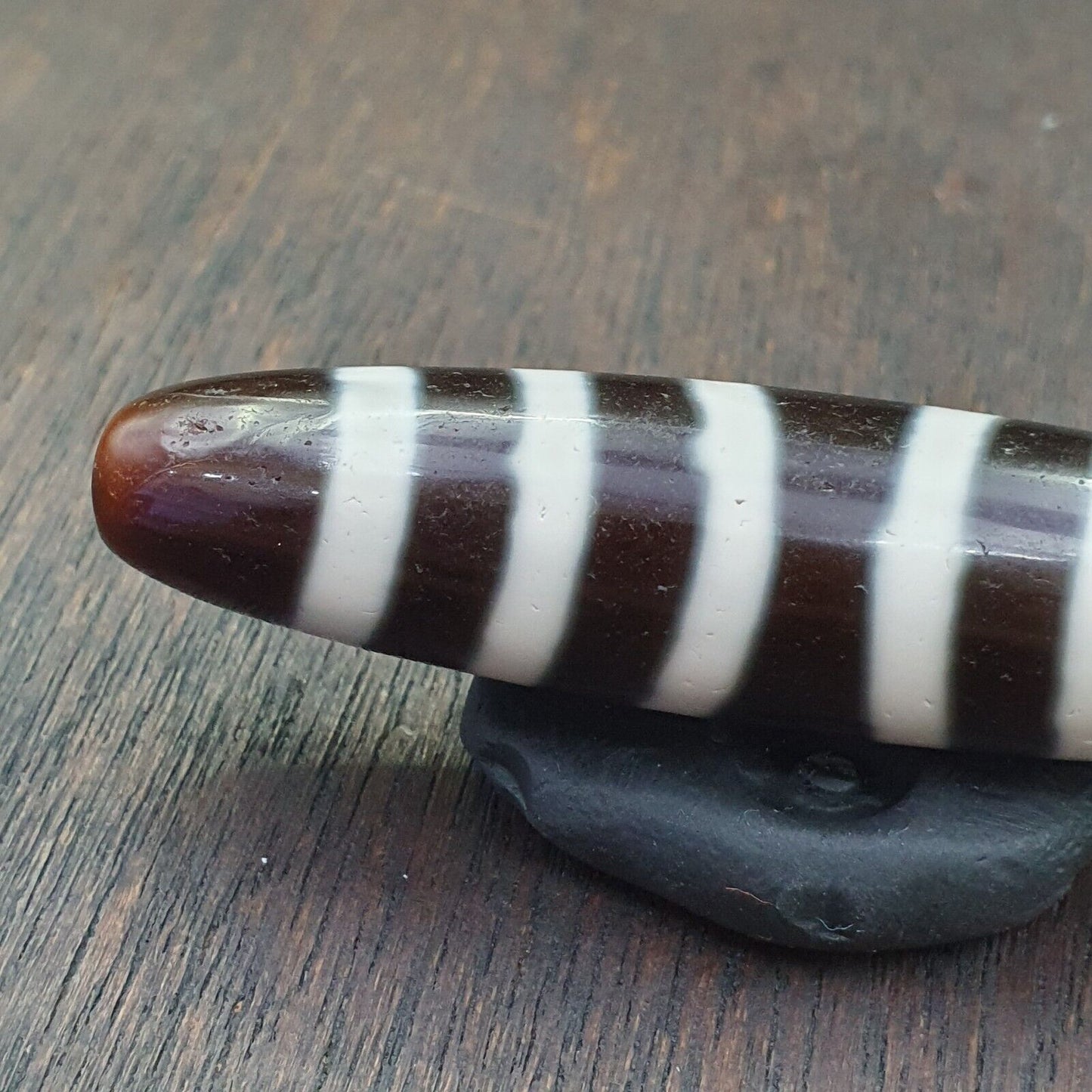 Vintage Himalaya Indo Tibetische seltene 6 LINIEN Muster Dzi spirituelle Amulett Perle