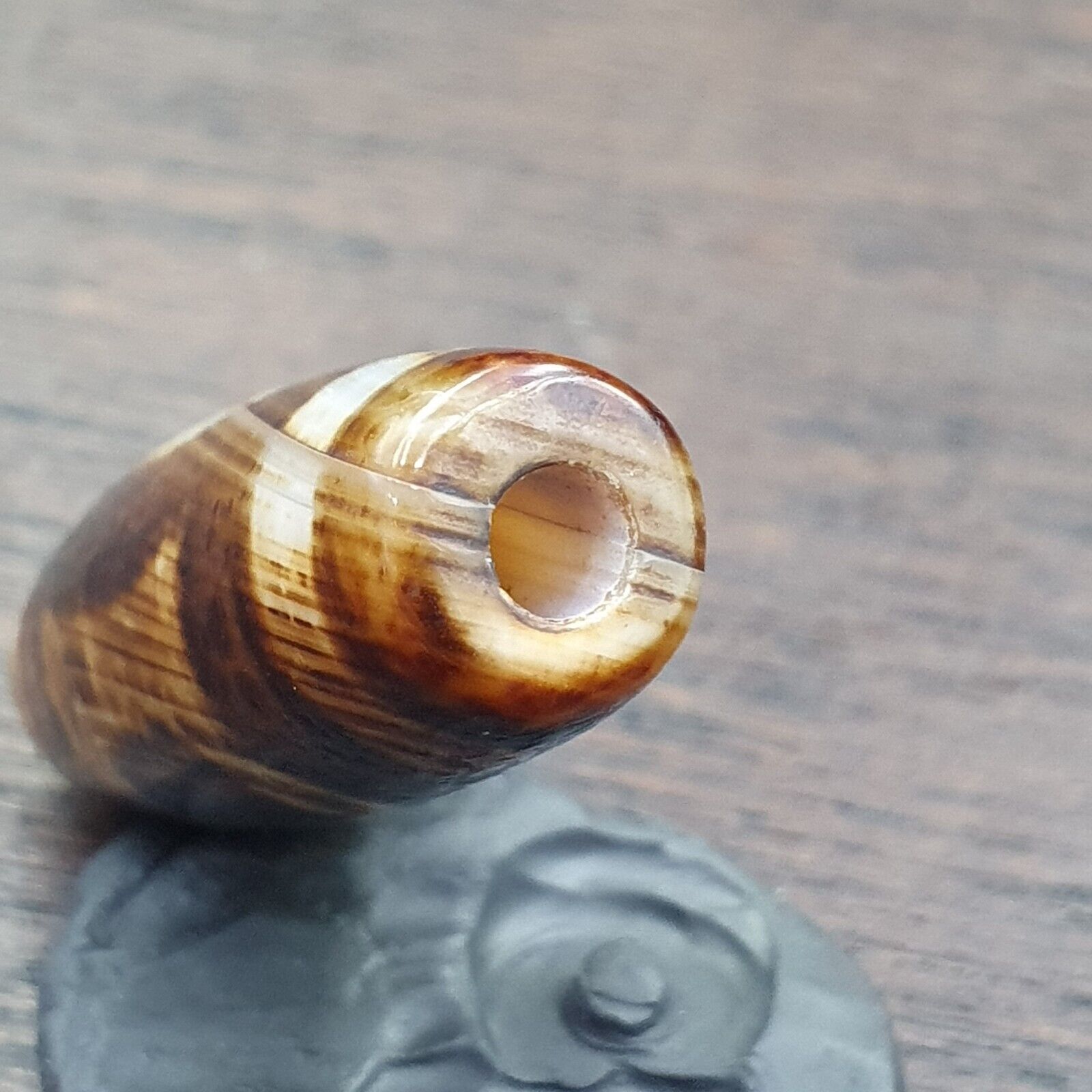 Rare Agate Old Indo Tibetan Agate 2 Eye Agate stone Dzi Decorated Bead Amulet