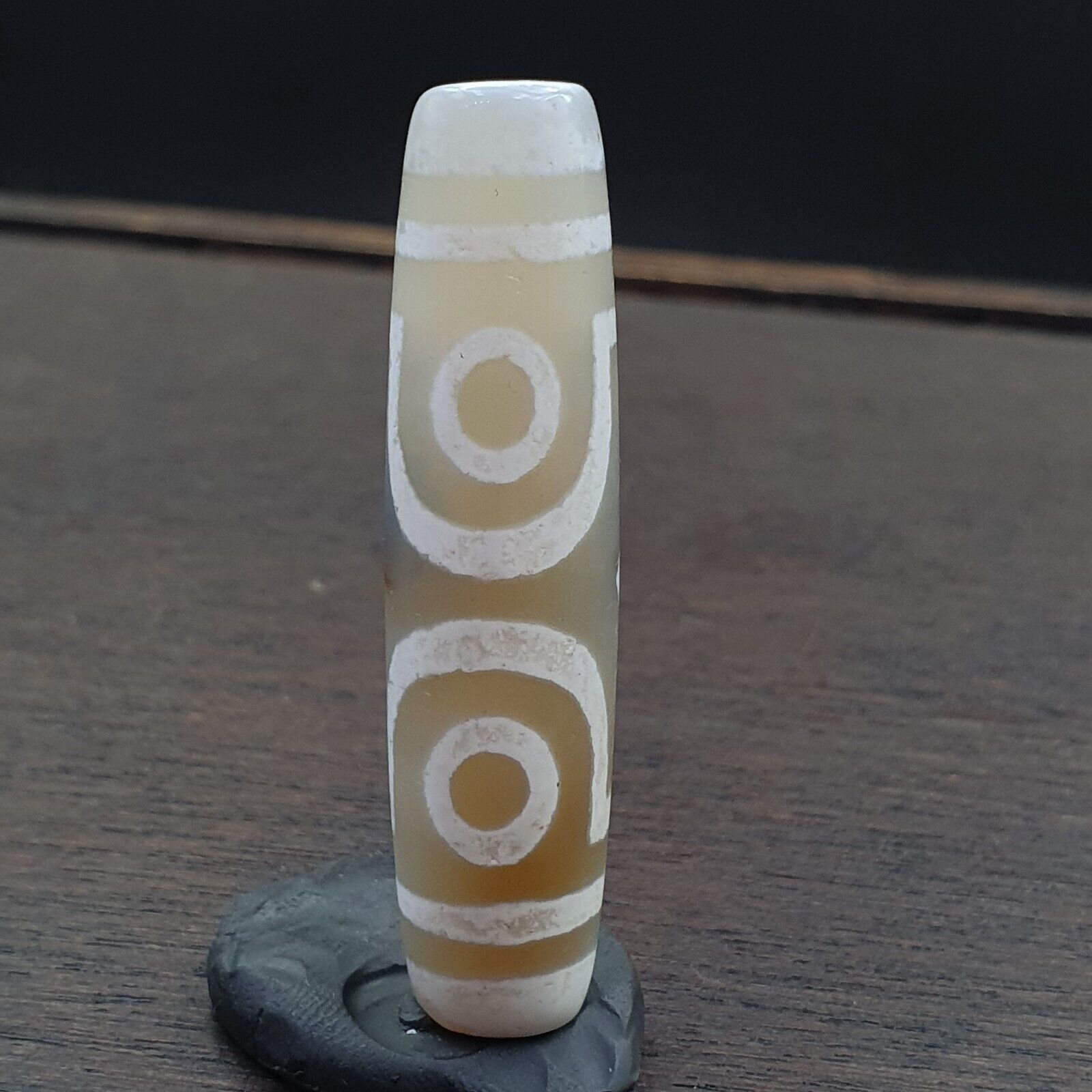 Unique Grey Dendritic Agate Tibetan Agate 3 Eyes Agate stone Dzi  Bead Amulet
