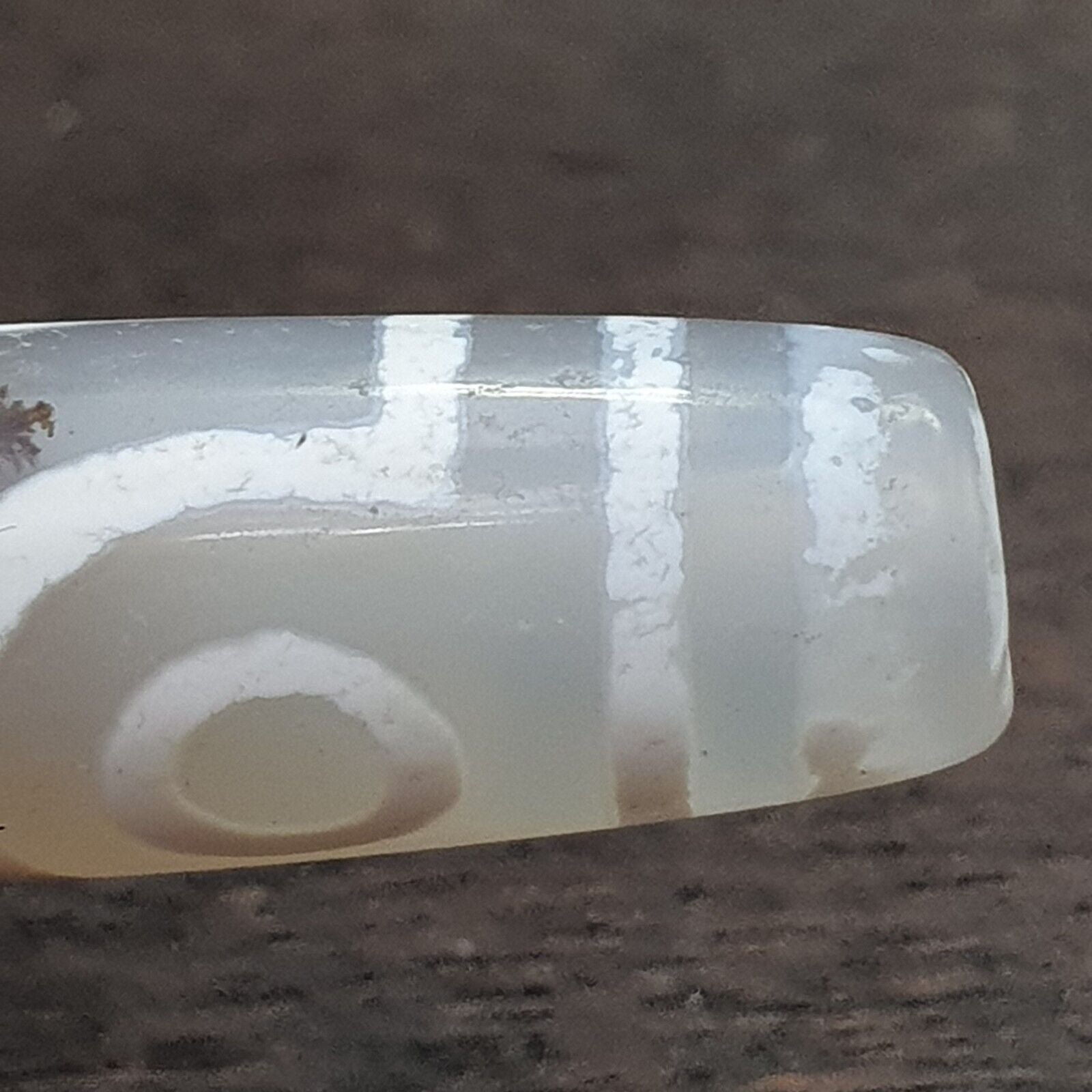 Amazing Pattern 2 Eyes Gray Agate Tibetan Agate stone Dzi  Bead Amulet