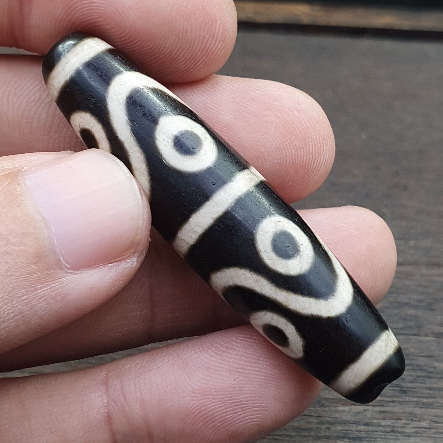 ALTER Achat Himalaya-tibetischer Achat 8 Augen Achatstein Dzi Perlenamulett