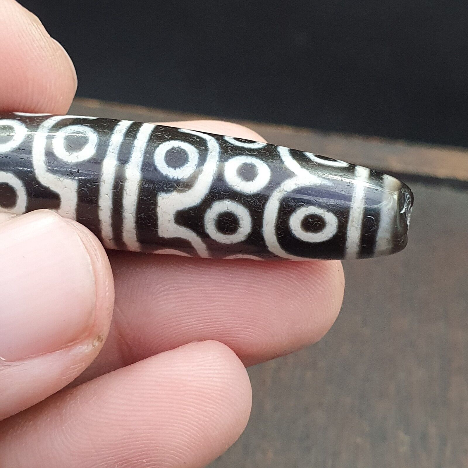 Tibetan 24 eyes dzi bead old amulet pure rare Pattern Tibet 24 eyed gzi pendant