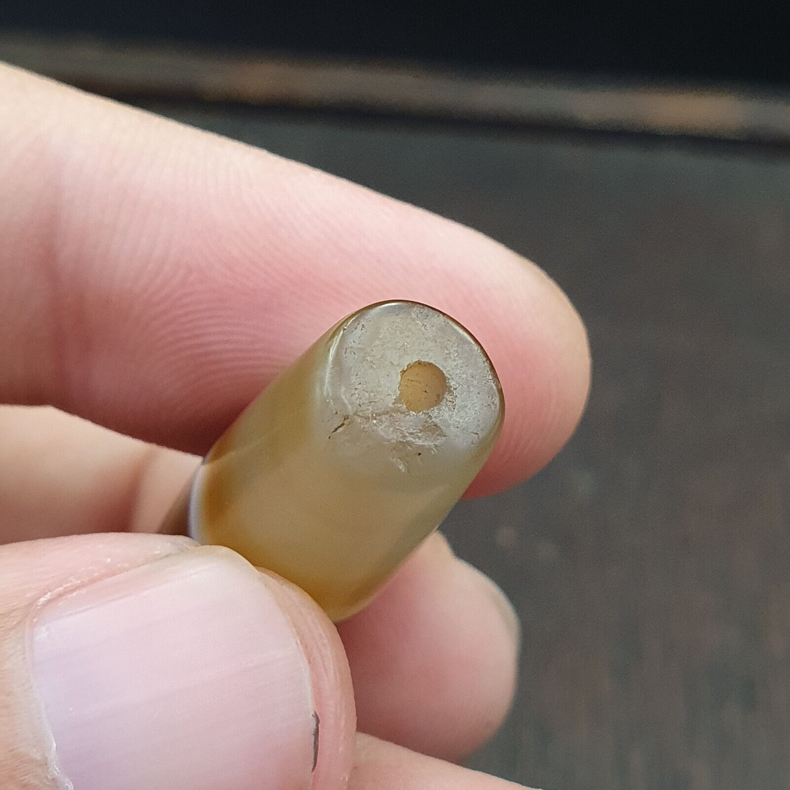 lot 3 Antique Old Yemeni Agate Natural Rare pattern Banded Agate Bead  BD-j-19