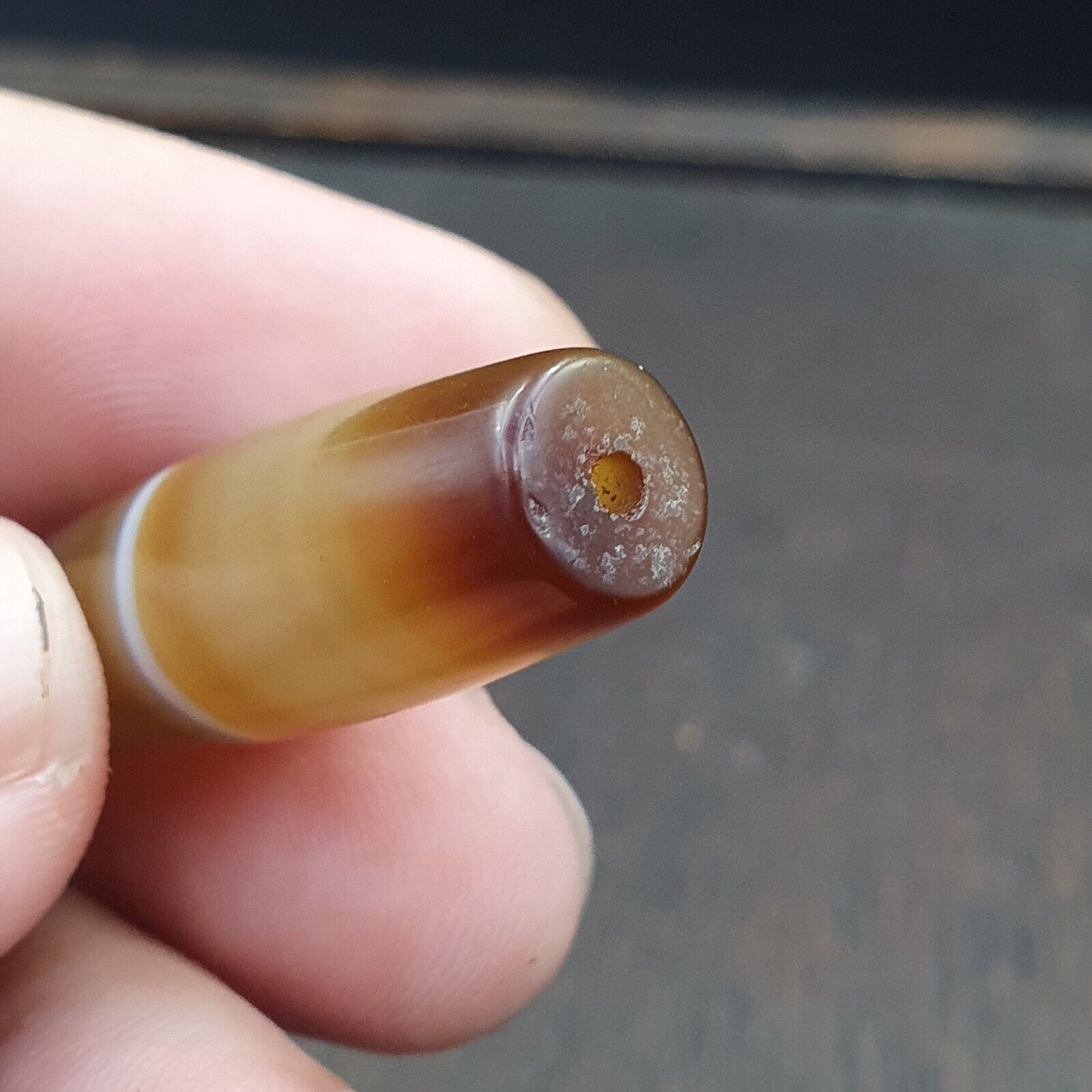 lot 3 Antique Old Yemeni Agate Natural Rare pattern Banded Agate Bead  BD-j-19