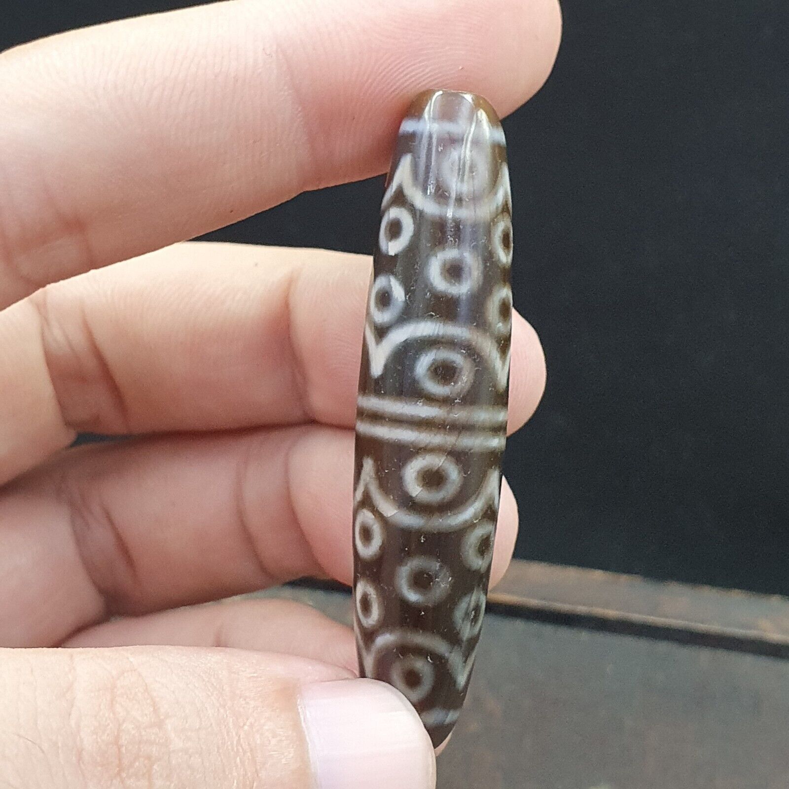 Tibetan 30 eyes dzi bead old amulet pure rare Pattern Tibet 30 eyed gzi pendant