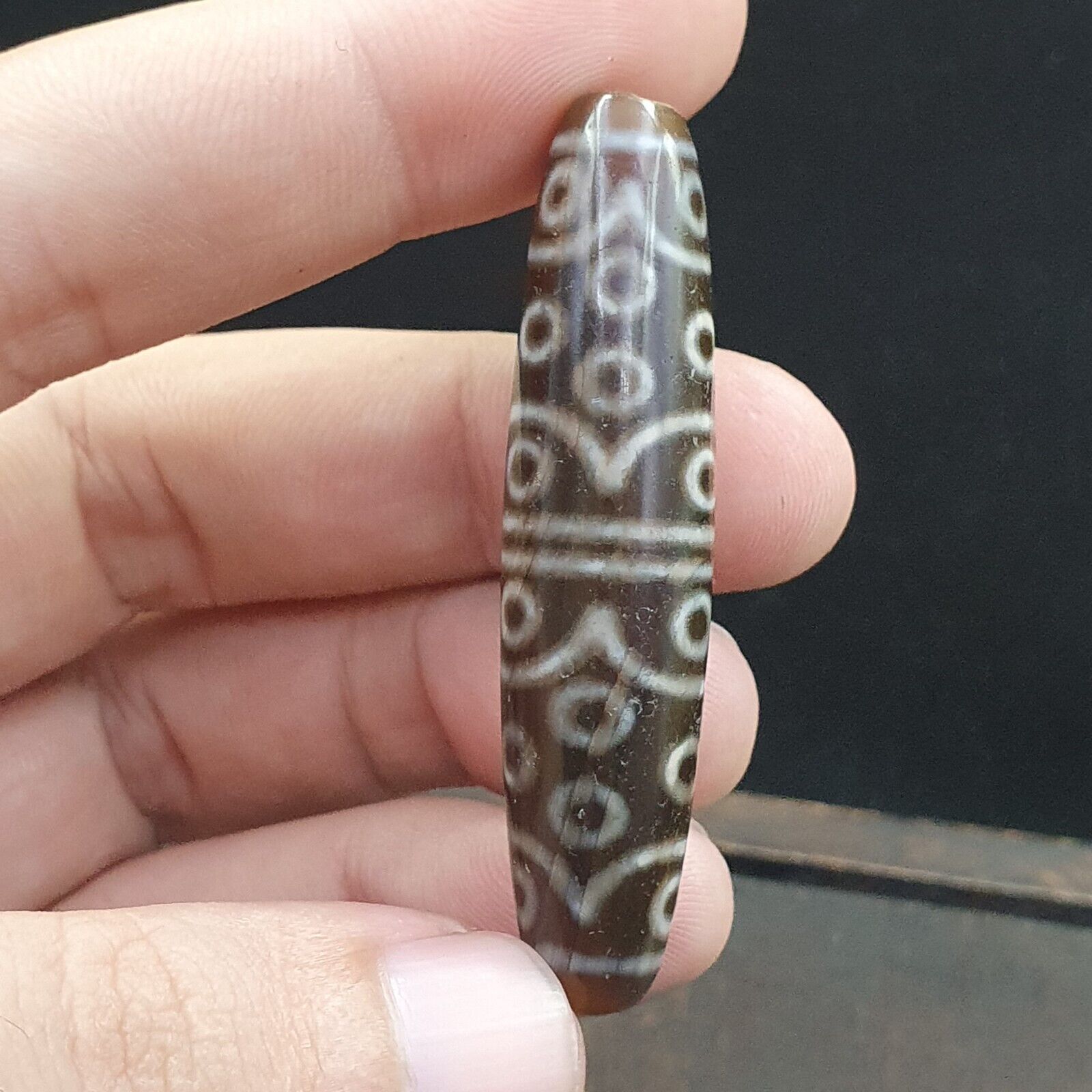 Tibetan 30 eyes dzi bead old amulet pure rare Pattern Tibet 30 eyed gzi pendant