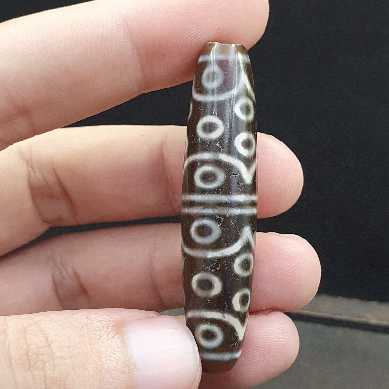 Tibetan 30 eyes dzi bead old amulet pure rare Pattern Tibet 30 eyed gzi pendant