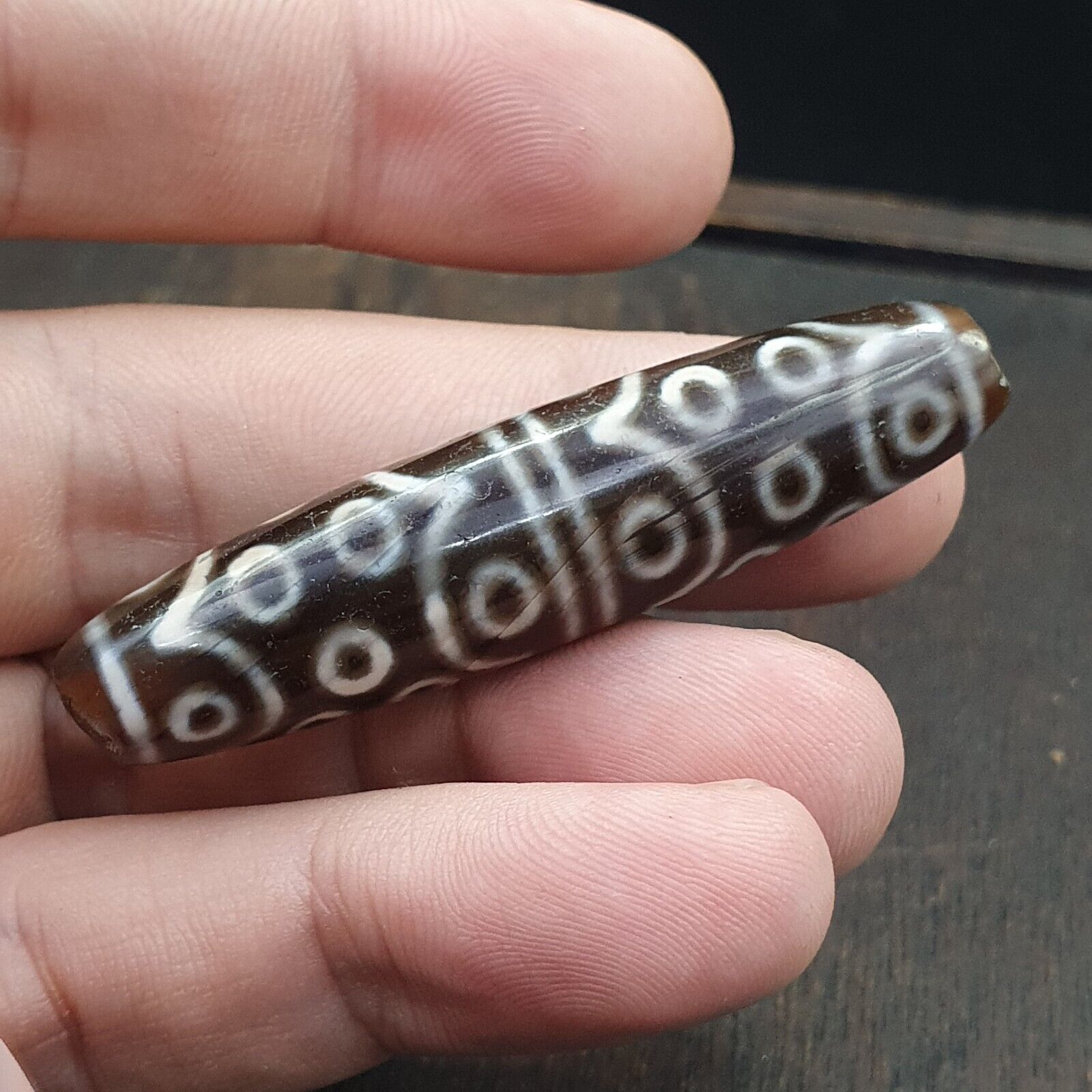 Tibetan 30 eyes dzi bead old amulet pure rare Pattern Tibet 30 eyed gzi pendant