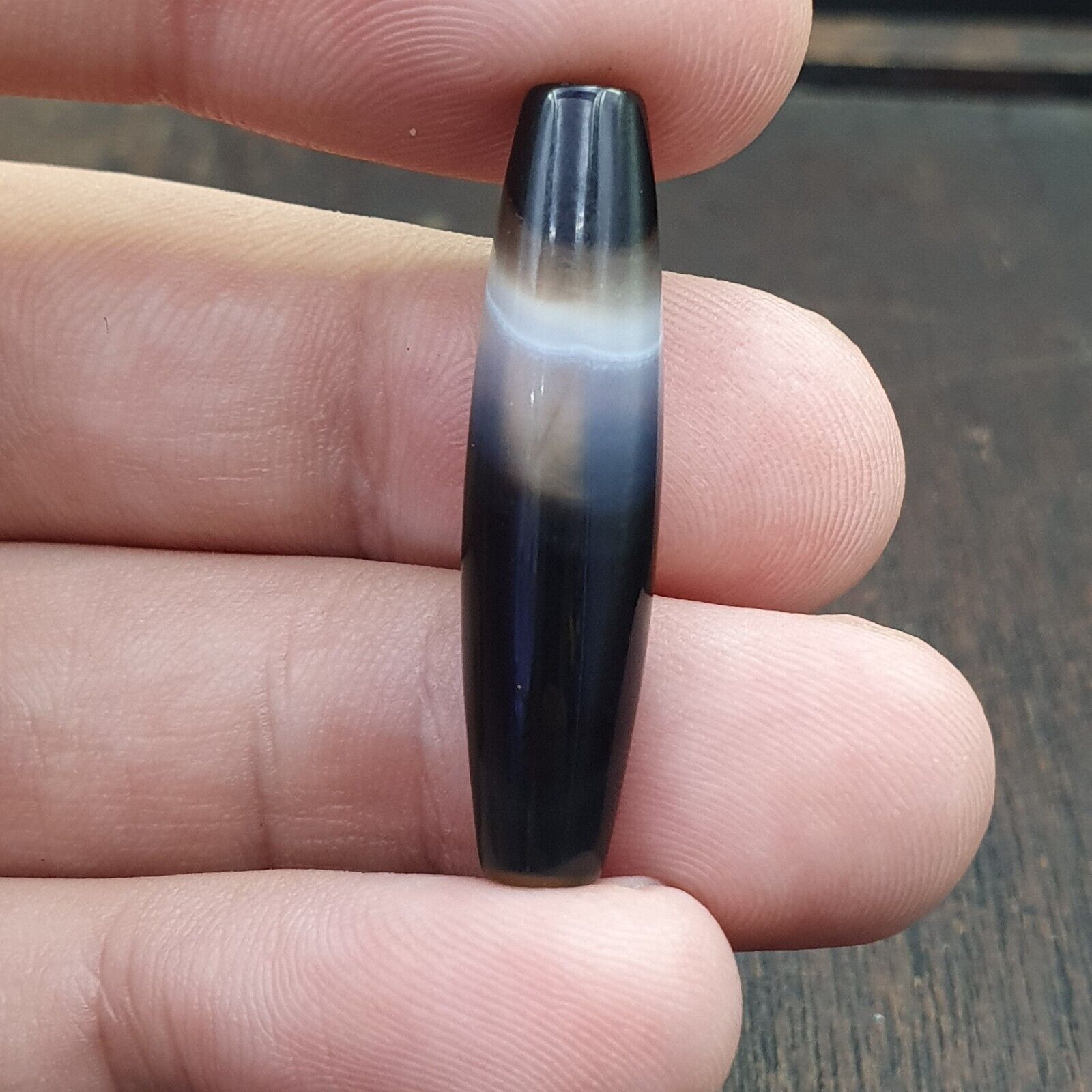 Antique Old Yemeni Agate Natural Rare pattern Banded Agate Bead  BD-j-16