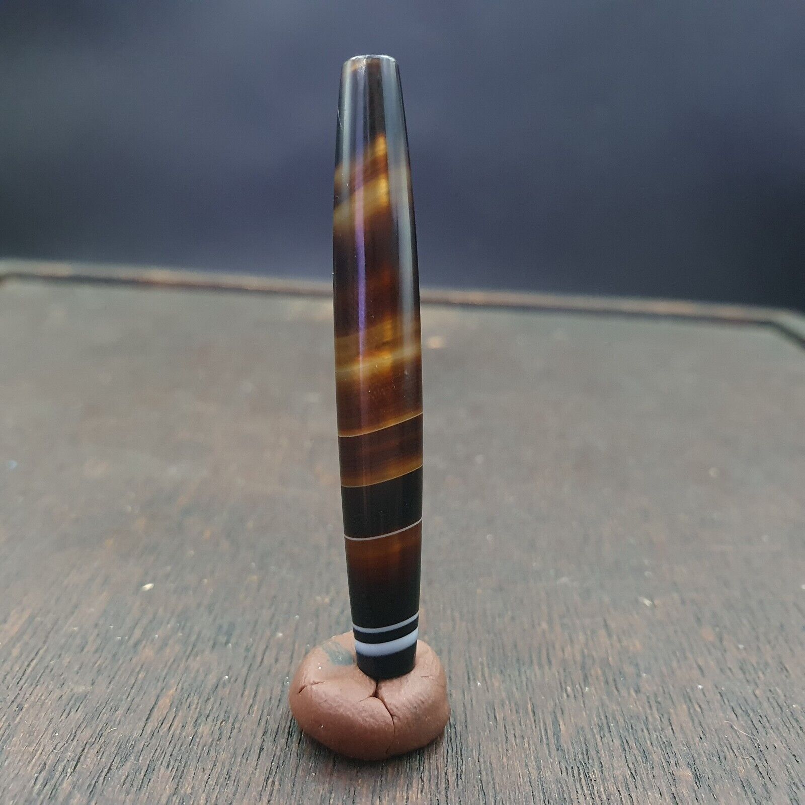 Antique Old Yemeni Agate Natural Rare pattern Banded Agate Bead  BD-j-14
