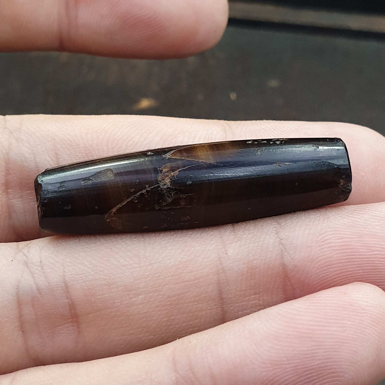 Antique Old Yemeni Agate Natural Rare pattern Banded Agate Bead  BD-j-20