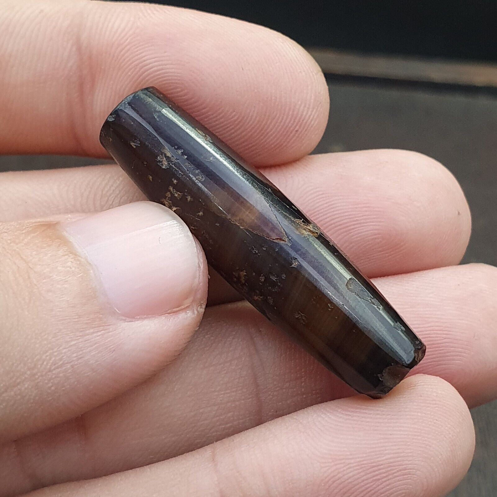 Antique Old Yemeni Agate Natural Rare pattern Banded Agate Bead  BD-j-20