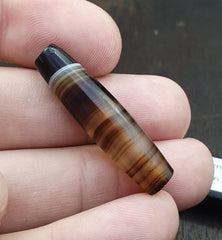 36.6mm Antique Old Yemeni Agate Natural Rare pattern Banded Agate Bead  BD-j-15
