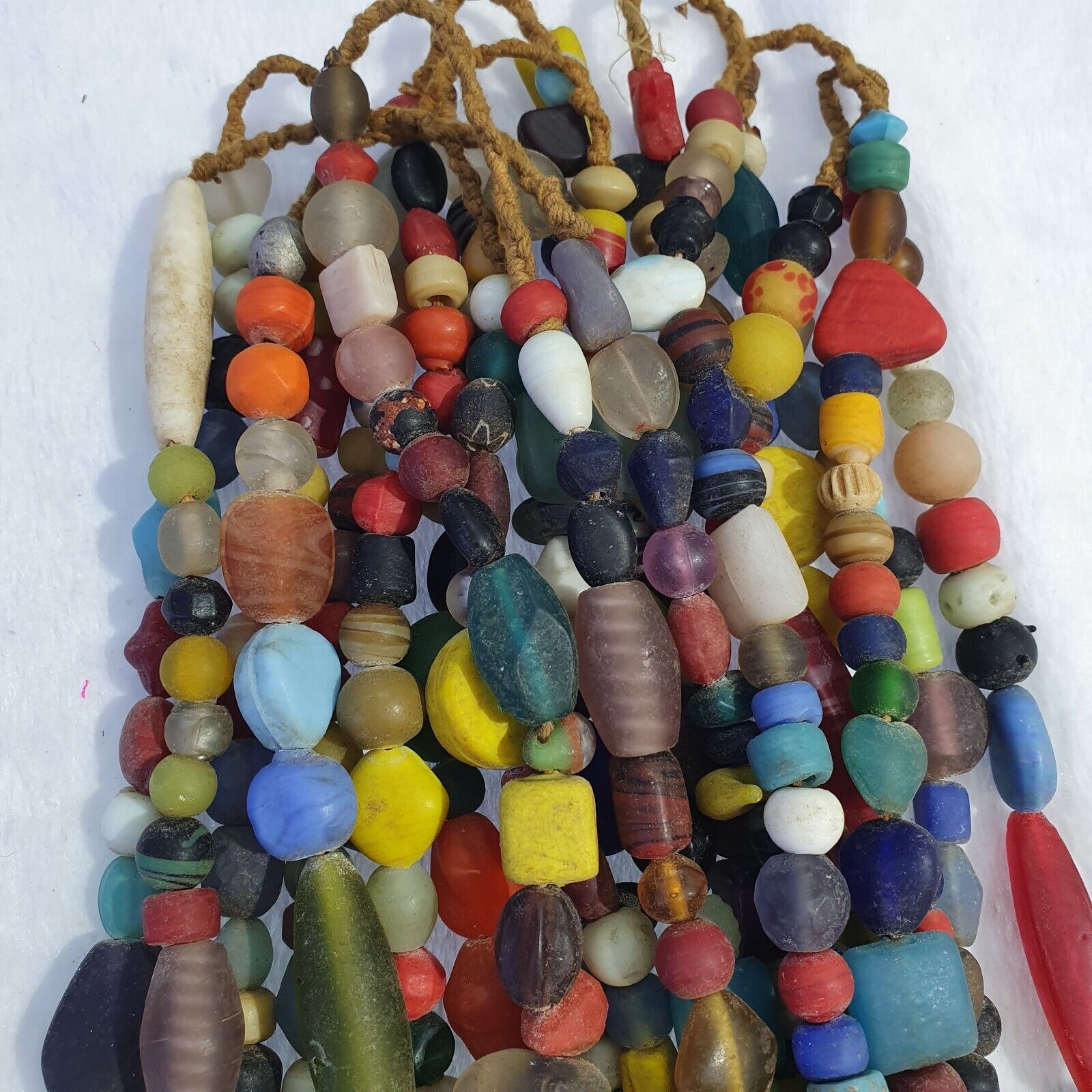 Lot 10 Strands vintage Glass beads Mix Color glass beads Necklaces 1191grams