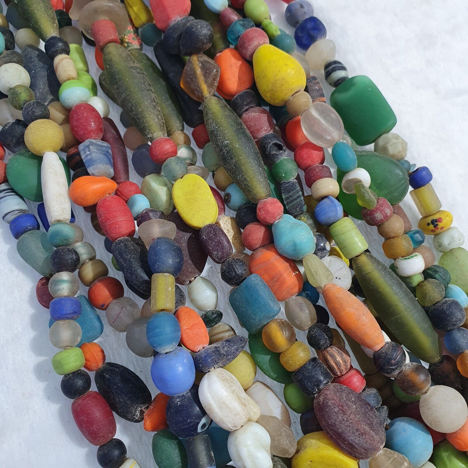 Lot 10 Strands vintage Glass beads Mix Color glass beads Necklaces 1191grams