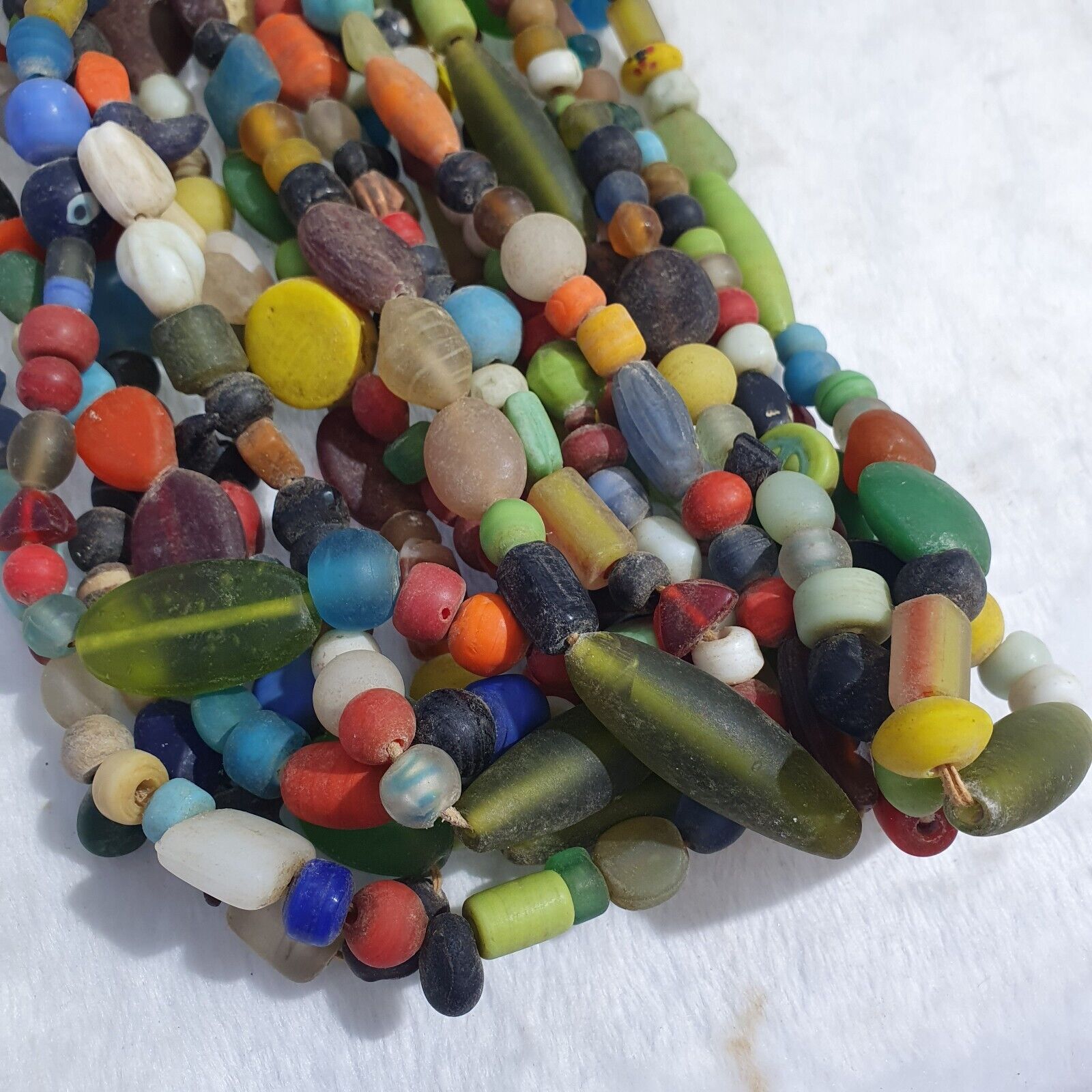 Lot 10 Strands vintage Glass beads Mix Color glass beads Necklaces 1191grams